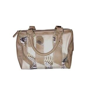 Vintage-Style Patchwork Satchel Handbag